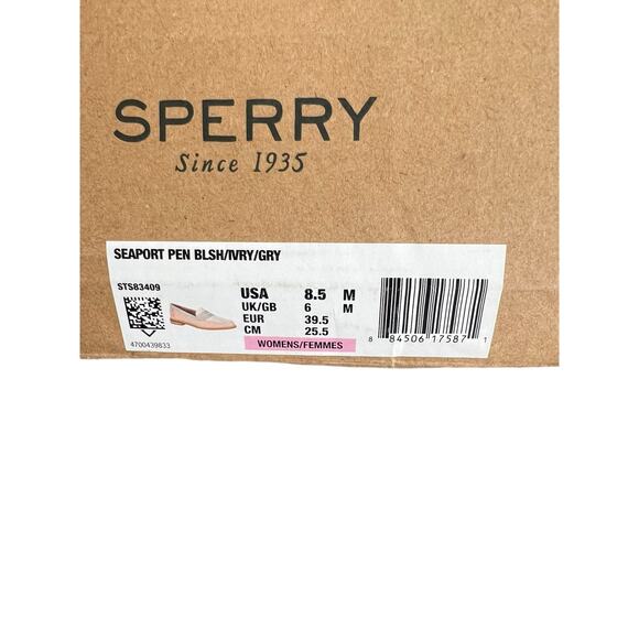 Sperry Womens Seaport Penny Loafer In Blush Ivory Gray Leather Size 8.5 - Picture 13 of 14